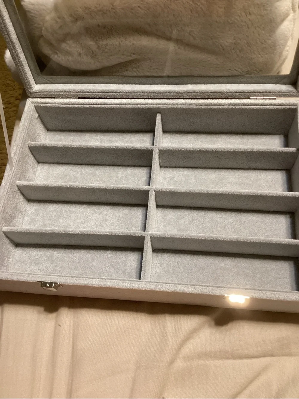 Gray Eyeglass/Jewelry Display Organizer Box with Compartments